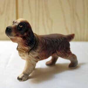 Spaniel Dog Figurine with Collar - Vintage - Made in Japan